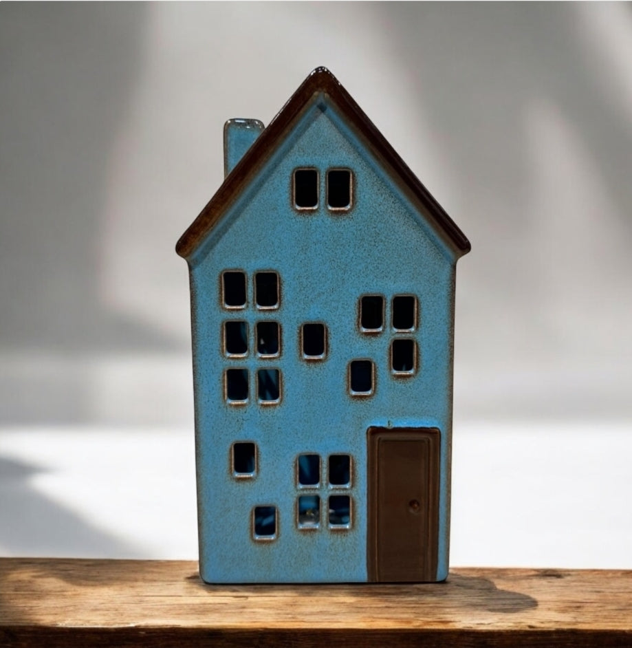 Tealight House Large Blue TLB