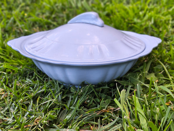 vintage J & G Meakin Sol Celeste sky-blue lidded vegetable tureen NMT