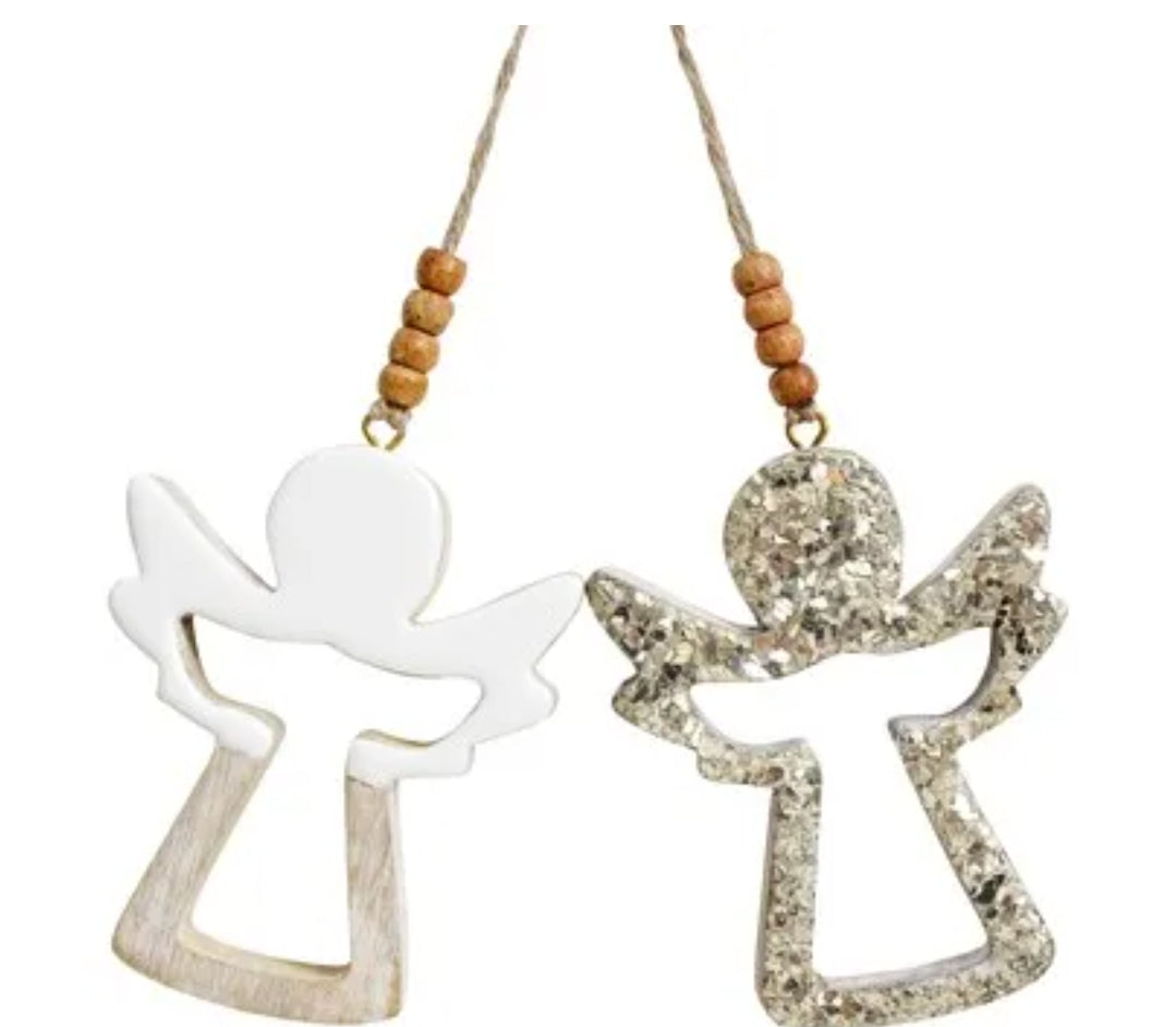 Decoration - Angel - Mango Wood  assorted