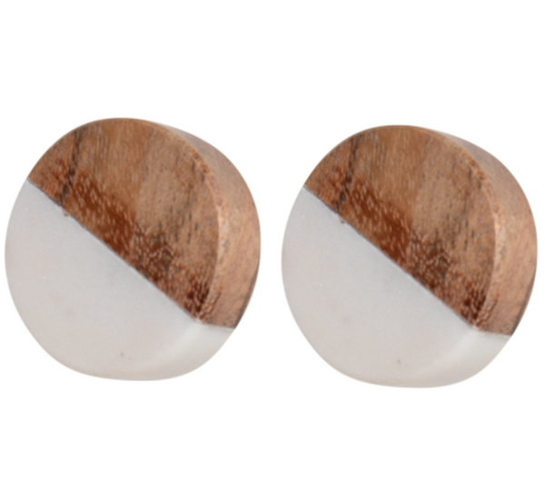 Knob - Stone Door Knob with Wood Feature KSF