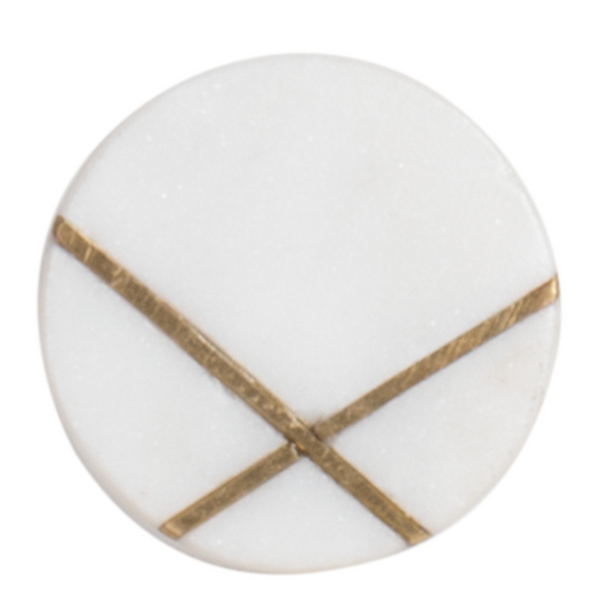 Knob - Stone Door Knob with Brass Inlay KSD