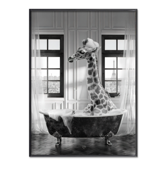 Art - Giraffe Bath Time
