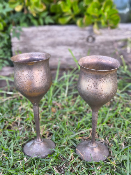 Pair of Silver Plated Goblets PPP