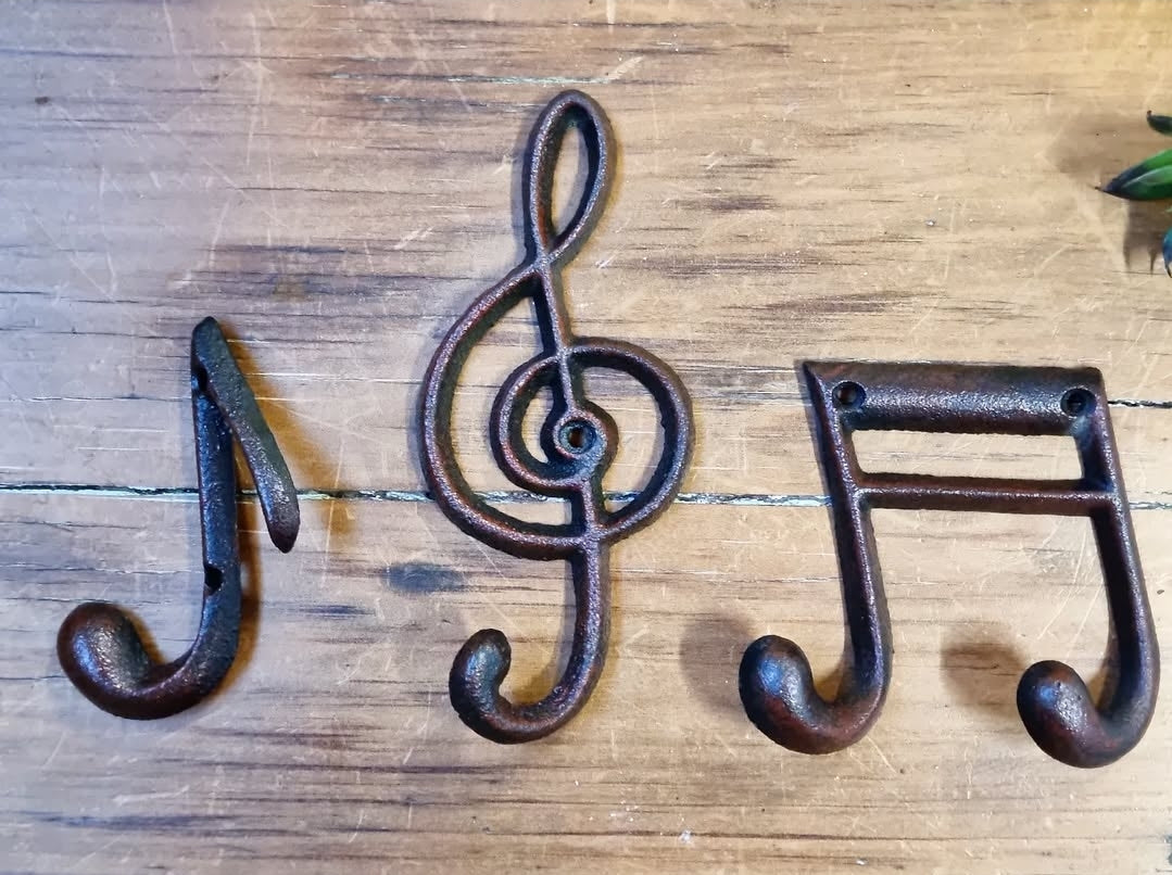 Music Note Hook Set of 3 MNH