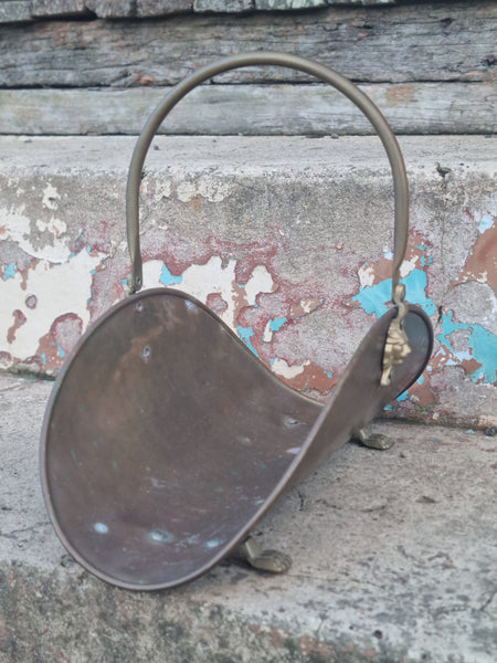 Vintage Brass Kindling Carrier MVBL