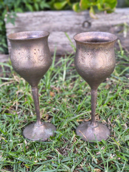 Pair of Silver Plated Goblets PPP