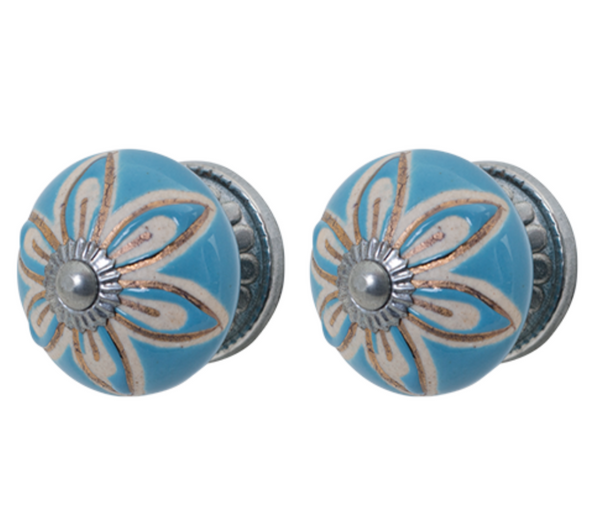 Knob - ceramic blue