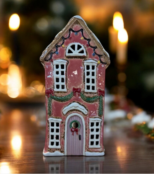 Tealight Town - Christmas House Pink