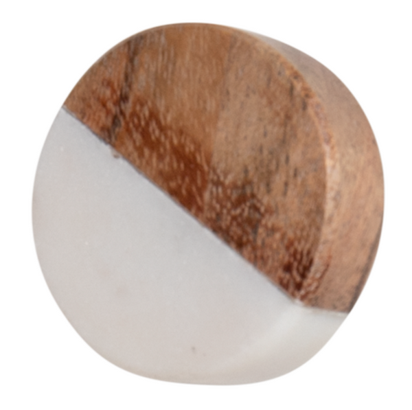 Knob - Stone Door Knob with Wood Feature KSF