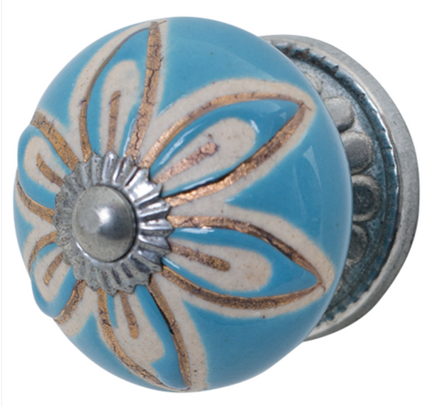 Knob - ceramic blue