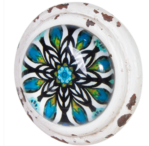 Knob - Metal Door Knob with Glass Inset Azura KMA