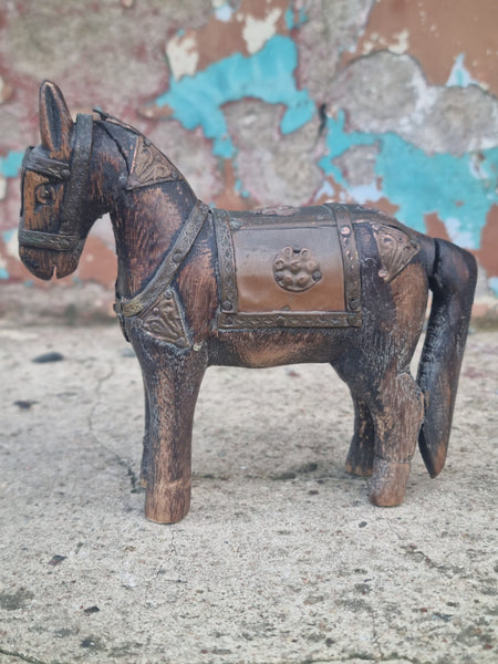 Vintage Horse with Brass and Copper Detail HCB
