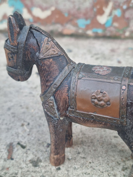 Vintage Horse with Brass and Copper Detail HCB