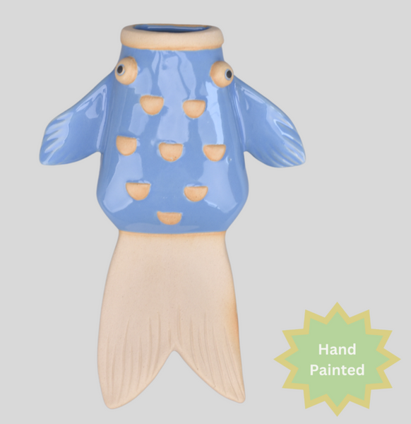 Wall Vase - Hand Painted Fish WVF