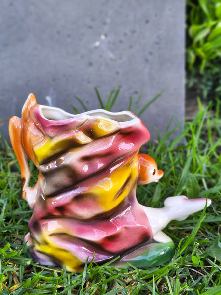 Vintage Kitsch Vase - deer and rabbit VKV