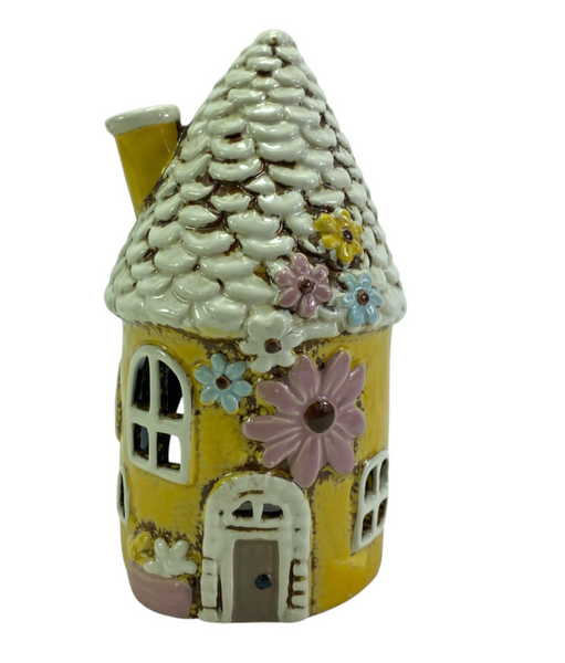 Tealight Town - Ceramic yellow Daisy Cottage YDC