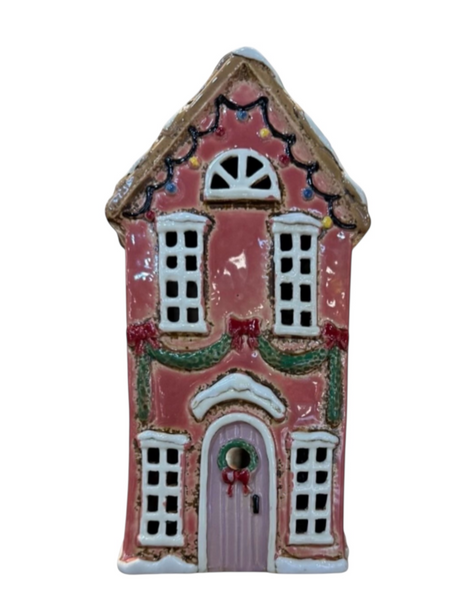Tealight Town - Christmas House Pink