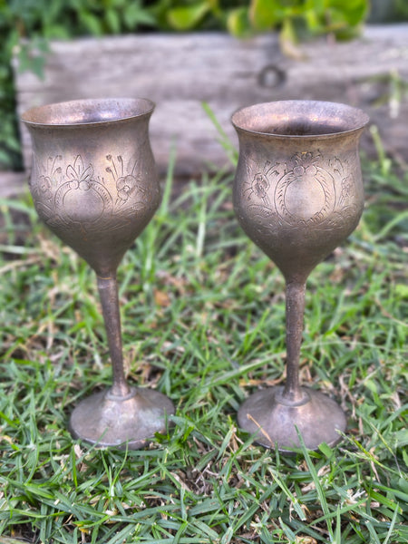 Pair of Silver Plated Goblets PPP