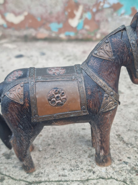 Vintage Horse with Brass and Copper Detail HCB