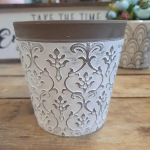 White Patterned Planter WPP ○