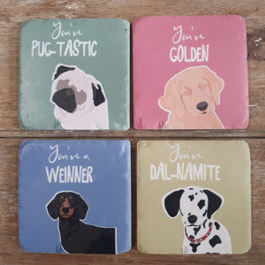 Coasters Set of 4 - punny dogs CPD ...