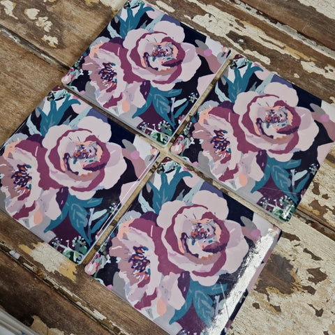 Coasters Floral in Bamboo Holder FBH ...
