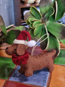 Christmas decoration - Felt Dachshund FDD