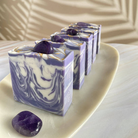 SOAP - Luxury Artisanal Handmade Soap - Amethyst Gemstone with Silk SPA
