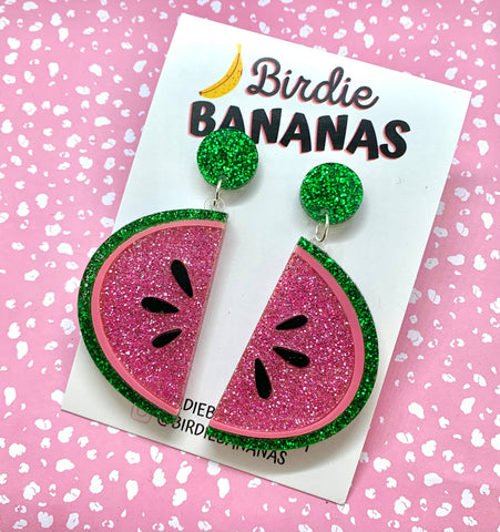 Earrings- Glitter Watermelon Earrings GWE .