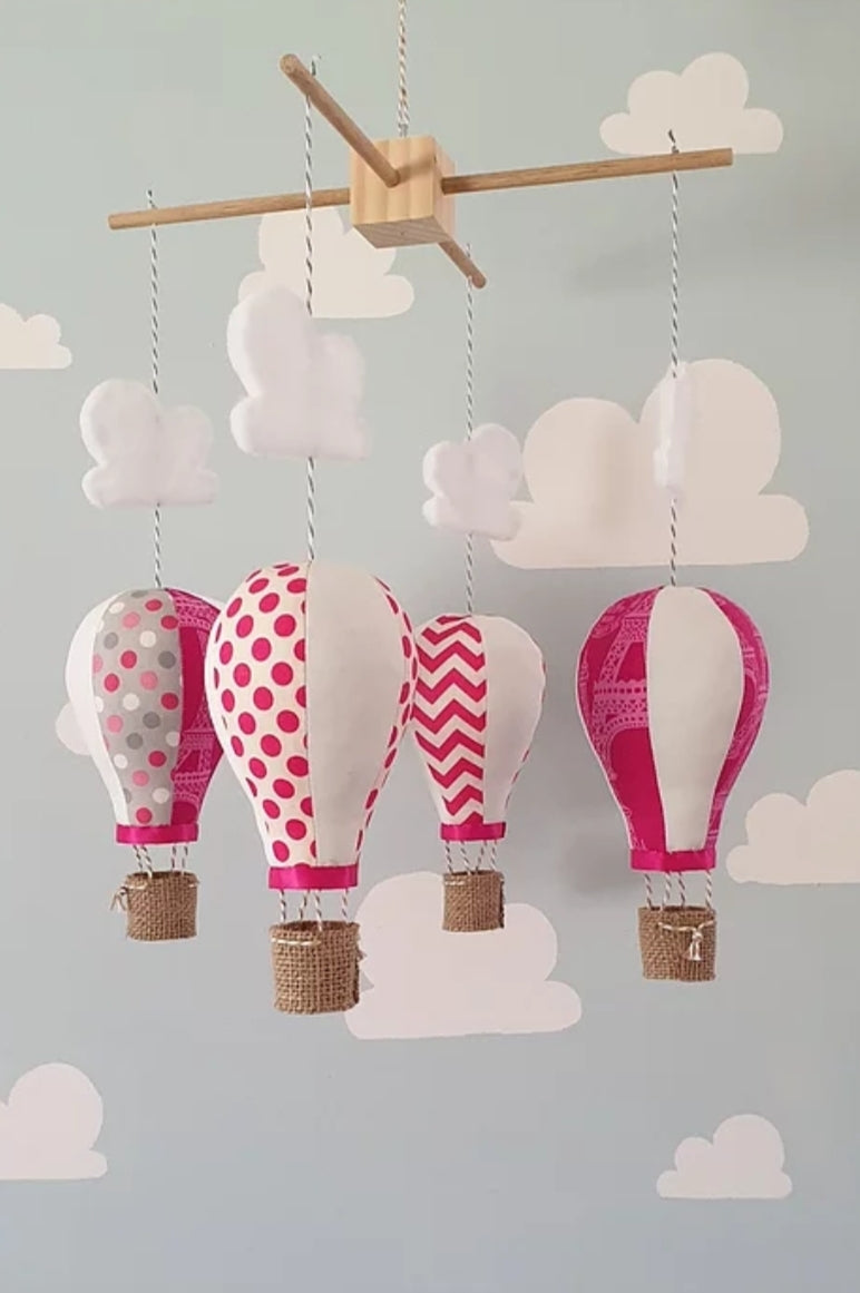 Hot Air Balloon Mobile - pink BMP .