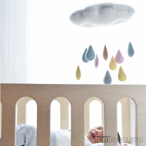 Felt Nursery Mobile - Raindrops 3D Pastel TTRP3 +