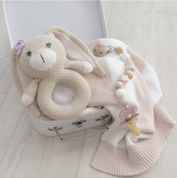 Knitted rattle Amelia the Bunny KRAB x