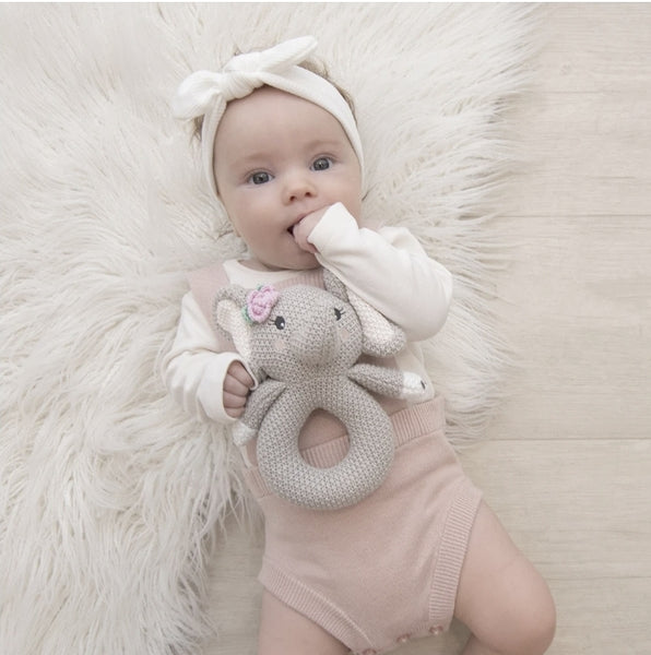 Knitted rattle Ella the Elephant 2025 KREE