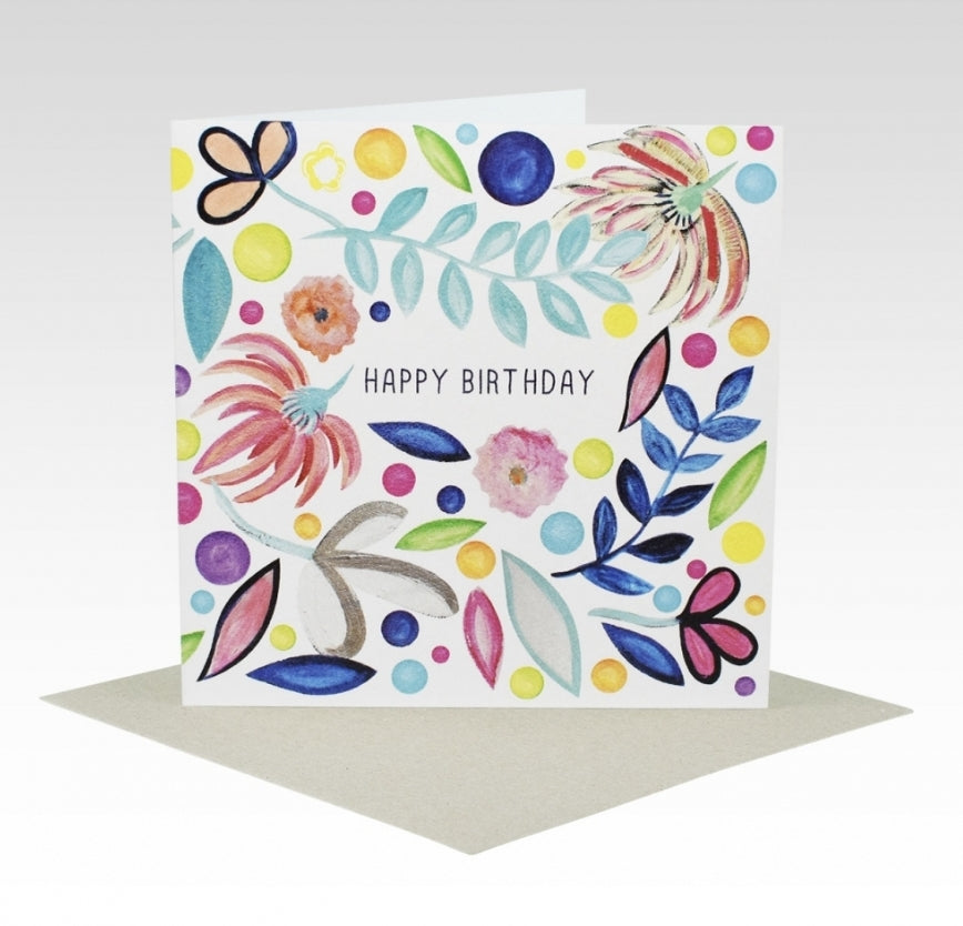 Card - Crazy Floral Happy Birthday CFHB #