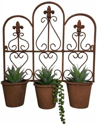 Planter - wall hanging Rust 3 pots PWHR