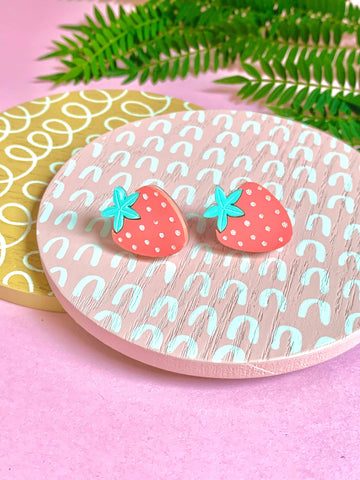 Earrings - Pastel Strawberry Studs BSS .